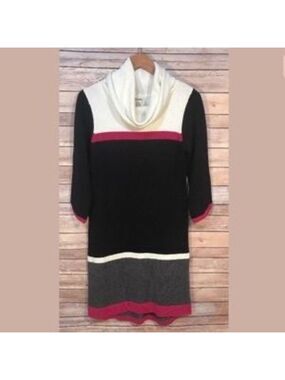 Hatley Cowlneck Sweater Dress Size S - Colorblock Design NWT